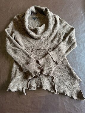 Chaundry Cuddl Drape Collar Bouclé Sweater - Brown Size Small